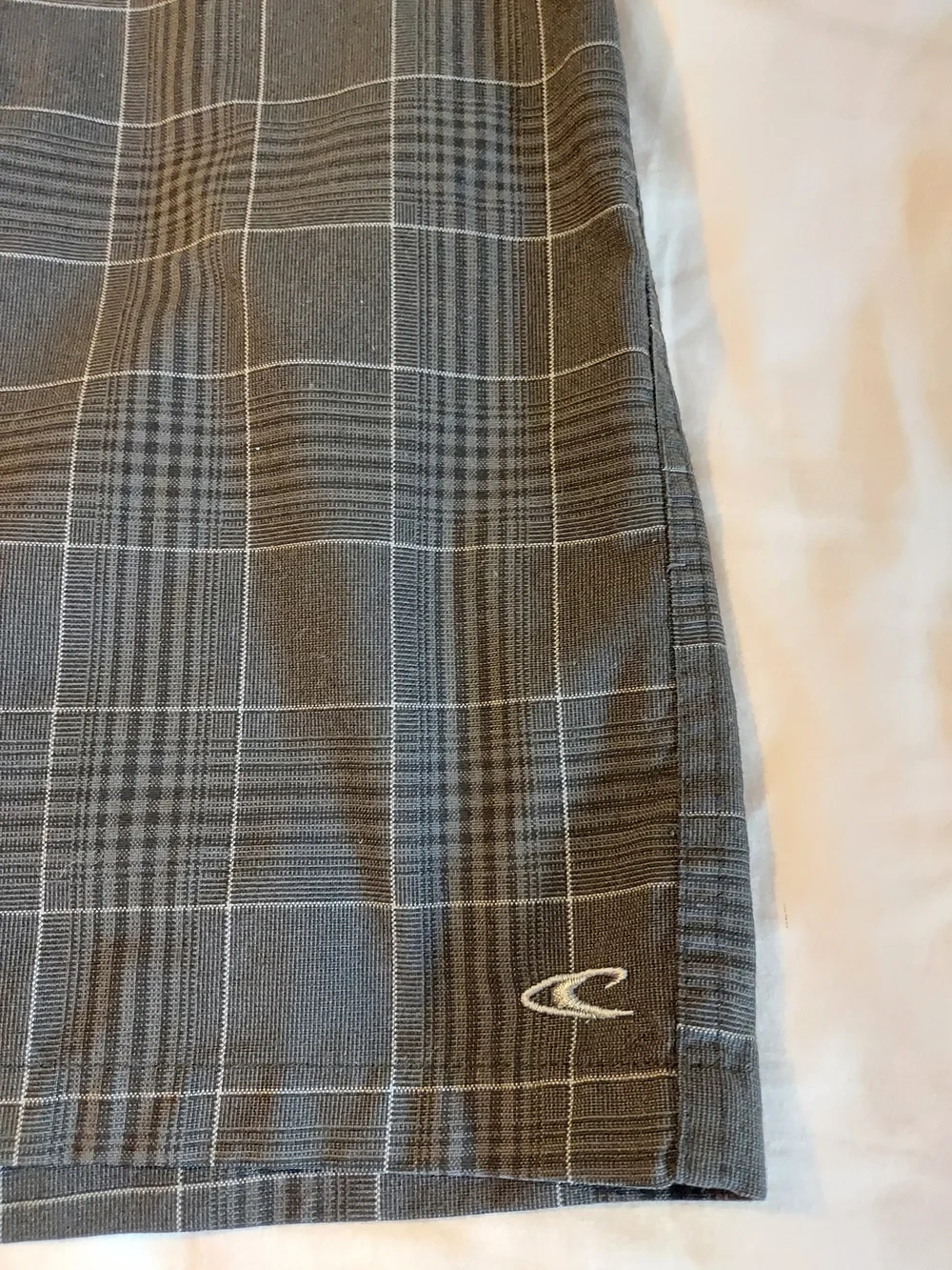 O'Neill Gray Plaid Casual Shorts Skater Surf Chino - Men’s Size 34